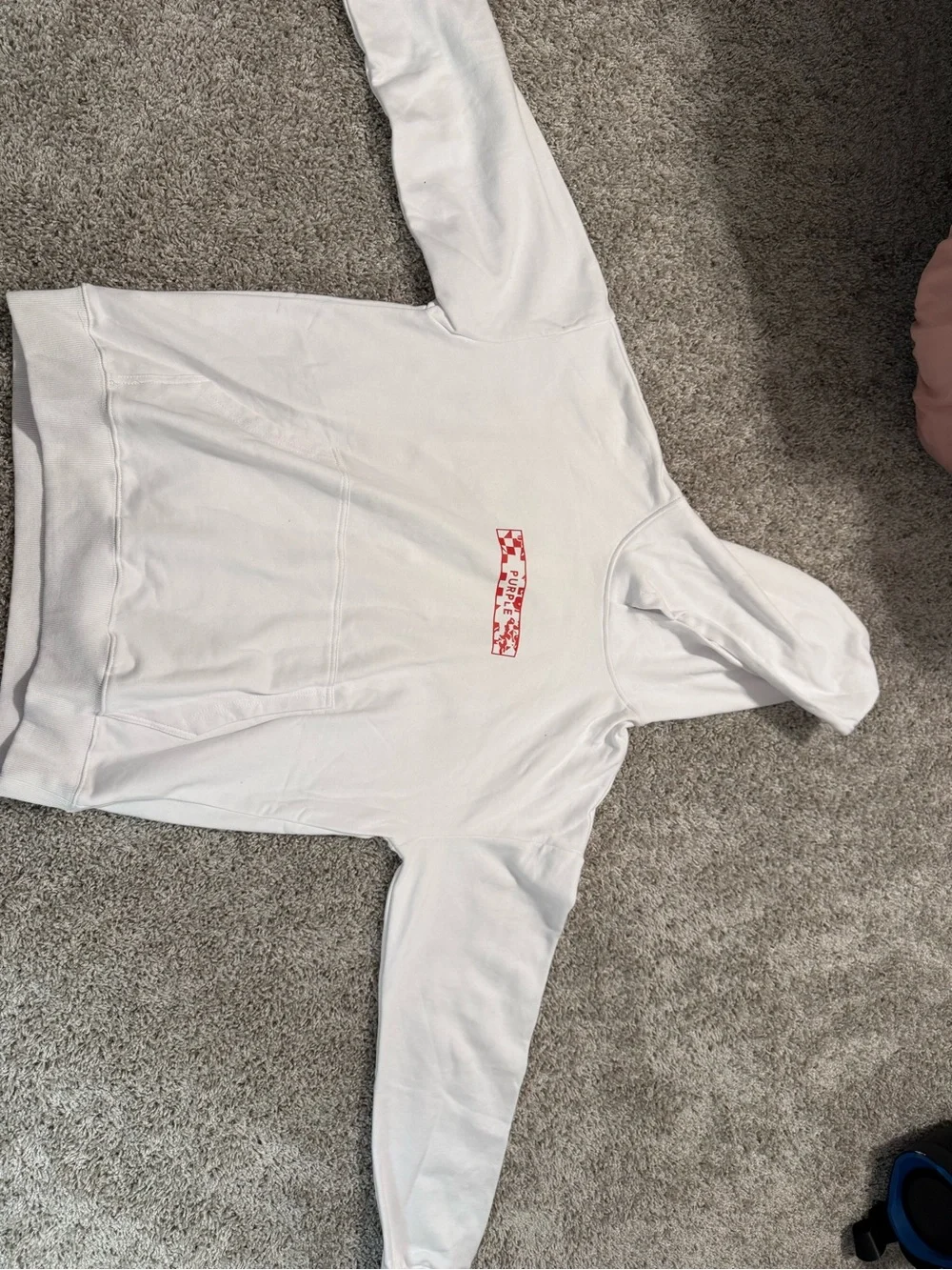 Purple brand hoodie red and white